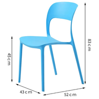 Chaise en polypropylène empilable, résistante aux taches, facile à nettoyer, pour la restauration, les restaurants, les cafés