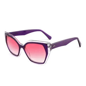 Latest Acetate Frame multicolor polarized sun glasses ladys design sunglasses