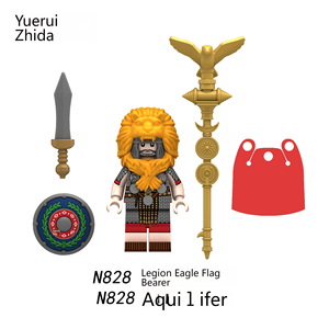 Moc Thời Trung Cổ La Mã Quân Đội Con Số Khối Xây Dựng Cho Bé Trai Nhựa Tiêu Chuẩn Mang Thanh Kiếm Trumpeter Mace Cape Cờ Lá Chắn Đồ Chơi - Product Image 6
