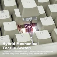 Clavier sans fil BT5.0 hybride mécanique multicolore rétro-éclairé, clavier d'ordinateur sans fil USB 2.4G compact mignon 80% 84 touches