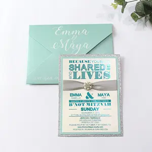Basit tarzı davetiye evlilik davetiyesi özelleştirilmiş tebrik zarflı kart
