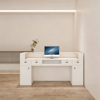 Comptoir de réception moderne et minimaliste sur mesure avec éclairage LED intégré pour salon de beauté ou bureau