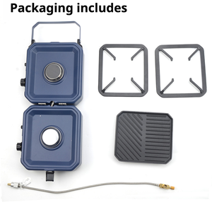 Estufas de Cocina para <span class=keywords><strong>Camping</strong></span>, Plegables, Portátiles, Estufa de Gas para <span class=keywords><strong>Camping</strong></span> de Acero Inoxidable, para Exteriores, Resistentes al Viento, de 2 Quemadores - Product Image 5