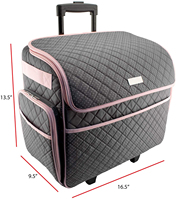 Bolsa con ruedas para la mayoría de las máquinas, bolso de mano con ruedas para nociones y manualidades, estuche de transporte rodante para máquina de coser