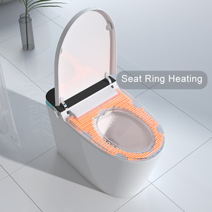 Siège de <span class=keywords><strong>toilette</strong></span> intelligent chauffant à double chasse d'eau, lumière nocturne, télécommande, drainage en S inclus, accessoires, utilisation <span class=keywords><strong>pour</strong></span> personnes âgées - Product Image 4