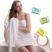 Serviette de bain compressée à usage unique 70x140cm, portable pour voyage, en viscose absorbante, pour fournitures hôtelières, personnalisation du logo possible