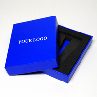 Boîte d'emballage rigide de luxe - Boîte cadeau bleue personnalisée avec insert en mousse EVA pour produits haut de gamme