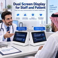 Perangkat Penerjemah Medis Layar Ganda untuk Resepsi Pasien di Rumah Sakit dan Klinik, Terjemahan Real-Time, Layar OLED 11,6 inci, Wi-Fi, Pintar