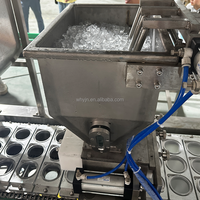 Machine d'emballage automatique pour gobelets en plastique PET plats de 98 mm pour glaçons, avec remplissage et scellage, et gobelets anti-gel pour jus et boissons