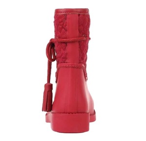 <span class=keywords><strong>Couleur</strong></span> rouge Imperméable À L'eau Des Femmes Chaussures Pluvieuses En Caoutchouc Wellies - Product Image 4