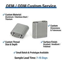 Komponen Mekanik Industri Presisi Tinggi, Blok Aluminium Alloy Stainless Steel, Dibuat dengan Mesin CNC, Lubang Berulir OEM, Toleransi Tinggi
