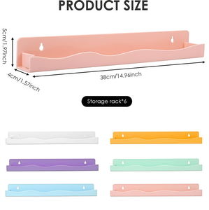 Paquete de 6 Estantes Flotantes de Acrílico Transparente de 15 Pulgadas para Esmaltes de Uñas, Organizador de Cosméticos y Discos de Vinilo, Exhibidor Transparente - Product Image 2