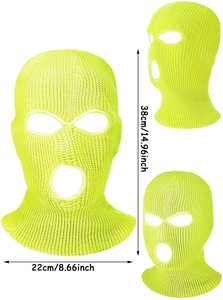 Masque de ski intégral unisexe avec logo, balaclava, broderie personnalisée, bonnet d'hiver à 3 trous, conçu pour les rappeurs, les bandits, JJF JJF - Product Image 3