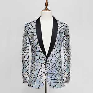 Men's Sequin Tuxedo Jacket - Party Show Punk Prom Stage Blazer Fashion Business Premium Dress Coat