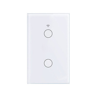Interrupteur mural intelligent WiFi Tuya édition US avec indicateur LED, compatible Alexa, télécommande RF433, 10A max, commande vocale, PC électrique