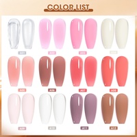Lot de 12 Gels UV/LED de Construction Rapide pour Ongles, Couleurs Unies Nude, Auto-Nivelant, 30g