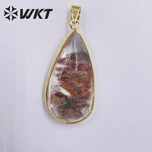 WT-P1910 vendita calda classica pietra naturale guarigione trasparenza muschio agata romanzo irregolare misterioso guarigione quarzo ciondolo - Product Image 2