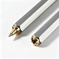 Stylo à bille tactique EDC en acier inoxydable avec mécanisme coulissant en laiton, stylo de poche hexagonal en métal pour signature, idéal comme cadeau