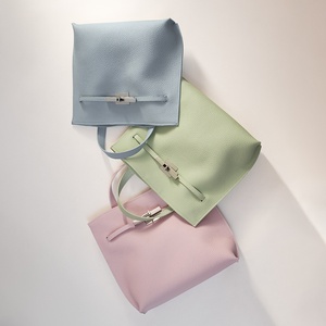 Women's Genuine Leather Magnetic Clasp Soft Bucket Tote Crossbody Single-Shoulder <strong>Bag</strong> Borsa Donna <strong>Vera</strong> <strong>Pelle</strong> Bolsas Feminina - Product Image 4