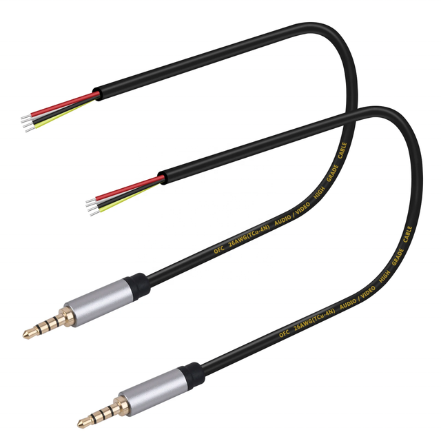 2-Pack 3.5mm Male Plug to Bare Wire Open End TRRS 4 Pole Stereo 1/8" Plug Jack Audio Cable for Headset Microphone Cable Repair