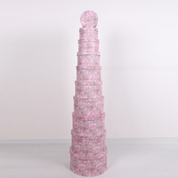 Ensemble de 10 coffrets cadeaux d'emballage pour bouquet de mariée de mariage moderne Design de fleur de rose personnalisé avec laminage mat de feuille d'or