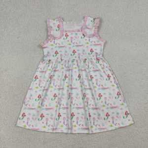 RTS Boutique Vestido de Algodón con Lazos y Volantes para Niñas Pequeñas, Estilo Princesa con Diseño de Pez, Bonito, Venta al por Mayor, Ropa Infantil para Hermanas - Product Image 2