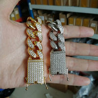 Chaîne cubaine de 20 mm, bijoux hip-hop, bijoux tendance en laiton incrusté de zirconium, pour hommes imposants