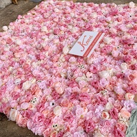 A-634 erröten rosa 3D Hochzeit Blume Wand Hintergrund Roll-up künstliche Rosen Elegante Rose Wand für Hochzeiten