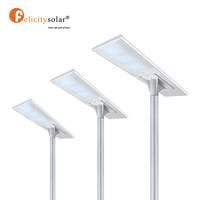 Felicity meilleure vente extérieur étanche IP65 route lampe intégrée 100W tout en un LED lampadaire solaire