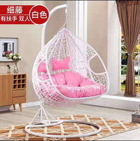 Fauteuil suspendu double en rotin plastique moderne Shangjie 2026 avec support métallique pour usage extérieur en parc