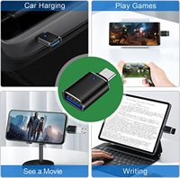 Convertisseur USB C vers A en aluminium avec lumière bleue pour appareil de type C, adaptateur USB C vers USB 3.0 OTG