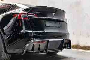 Modelo Y Kit de cuerpo aerodinámico de fibra de carbono Faldones laterales de labio delantero Alerón <span class=keywords><strong>difusor</strong></span> trasero - Product Image 5