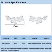 Anting-anting tusuk bunga plum perak S999, perhiasan wanita modern Cina, grosir