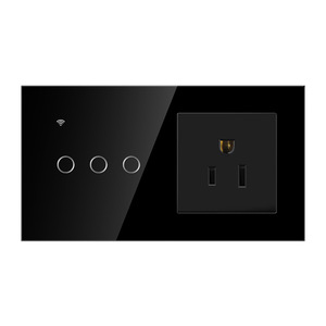 Ubaro Touch <b>Switch</b> Socket Combination 146 Type US <b>Plug</b> Tempered Glass Panel Recessed Wall Outlet - Product Image 2