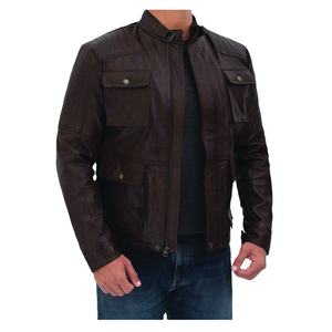 OEM, venta al por mayor, la mejor chaqueta de cuero de vaca de tamaño personalizado para hombres, chaqueta de cuero de moda para hombres de nuevo estilo, MOQ - Product Image 2