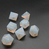 Ensemble de 7 dés peints à la main, joli dés polyédrique en opale pour les jeux de table, jeux de rôle