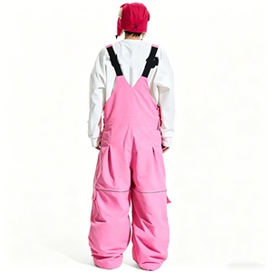 Pantalones <span class=keywords><strong>de</strong></span> Esquí para Hombre, Personalizados con Logotipo OEM, Resistentes al Viento, Impermeables, Acolchados, Color Rosa, 3 Capas, con Estampado - Product Image 3