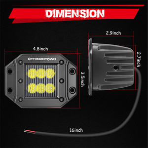 Faro antiniebla de 12V 24V con haz de luz de inundación para montaje en parachoques delantero de vehículos, 4.8 pulgadas 60W, nuevo estado - Product Image 2