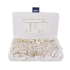 QIHUI Crimp Connector <b>Terminal</b> Kit 200Pcs Silver Plated Copper EN35-16 EN25-16 EN16-18 EN10-15 Wire Gauge Connectors - Product Image 1