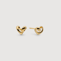 Boucles d'oreilles clous cœur en or 14 carats, hypoallergéniques, de marque de créateur, vente en gros, bijoux en argent sterling 925, motif cœur