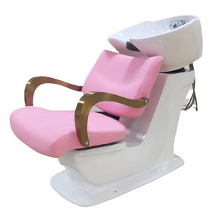 Fauteuil de lavage de cheveux électrique noir de luxe avec bac à shampoing et fonction massage pour salon de coiffure - Product Image 3