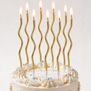 Al por mayor, Espiral de pastel de cumpleaños, Pascua y Ramadán, no tóxica, elegante, multicolor, con certificación CE, lisa, retorcida, delgada, larga y en espiral - Product Image 1