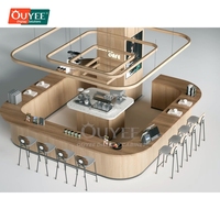 Conception de l'aménagement de magasin de détail sur mesure en bois et métal, solution pour magasin de thé au lait