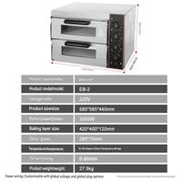 Four à pizza professionnel commercial, à poser sur comptoir, double niveau, en acier inoxydable, électrique, multifonctionnel