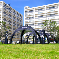 Tente adjacente gonflable facile à installer pour l'événement cycliste Tissu Oxford et doublure en TPU tente gonflable pour rallye de voitures de course