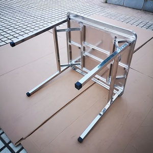 Gấp thép không gỉ vuông bàn ăn nhẹ di động thiết kế bảng cho trong nhà/ngoài trời nghiên cứu dã ngoại bán hàng tự động sử dụng gian hàng - Product Image 5