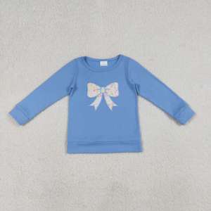 Camisa de Manga Larga para Niñas, Estilo Casual, Transpirable, con Bordado de Leopardo y Flores, de Algodón, para Primavera y Otoño, de RTS Boutique Bows - Product Image 3
