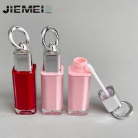 JIEMEI Stock Nouvelle Mode 4ML Flacon vide carré pour gloss à lèvres, Vente en gros, Tube applicateur gloss à lèvres porte-clés, Emballage cosmétique pour teinte à lèvres