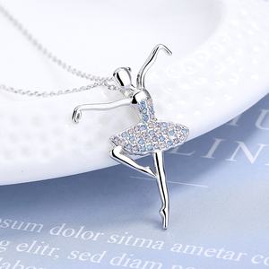 Joyería 925 plata esterlina bailarina <span class=keywords><strong>Ballet</strong></span> colgante bailarina danza collares - Product Image 3