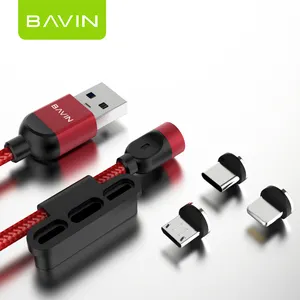 Bavin 3 trong 1 sạc nhanh 2.4A di động điện thoại di động USB Mutil thiết bị Android IOS Cáp dữ liệu CB173